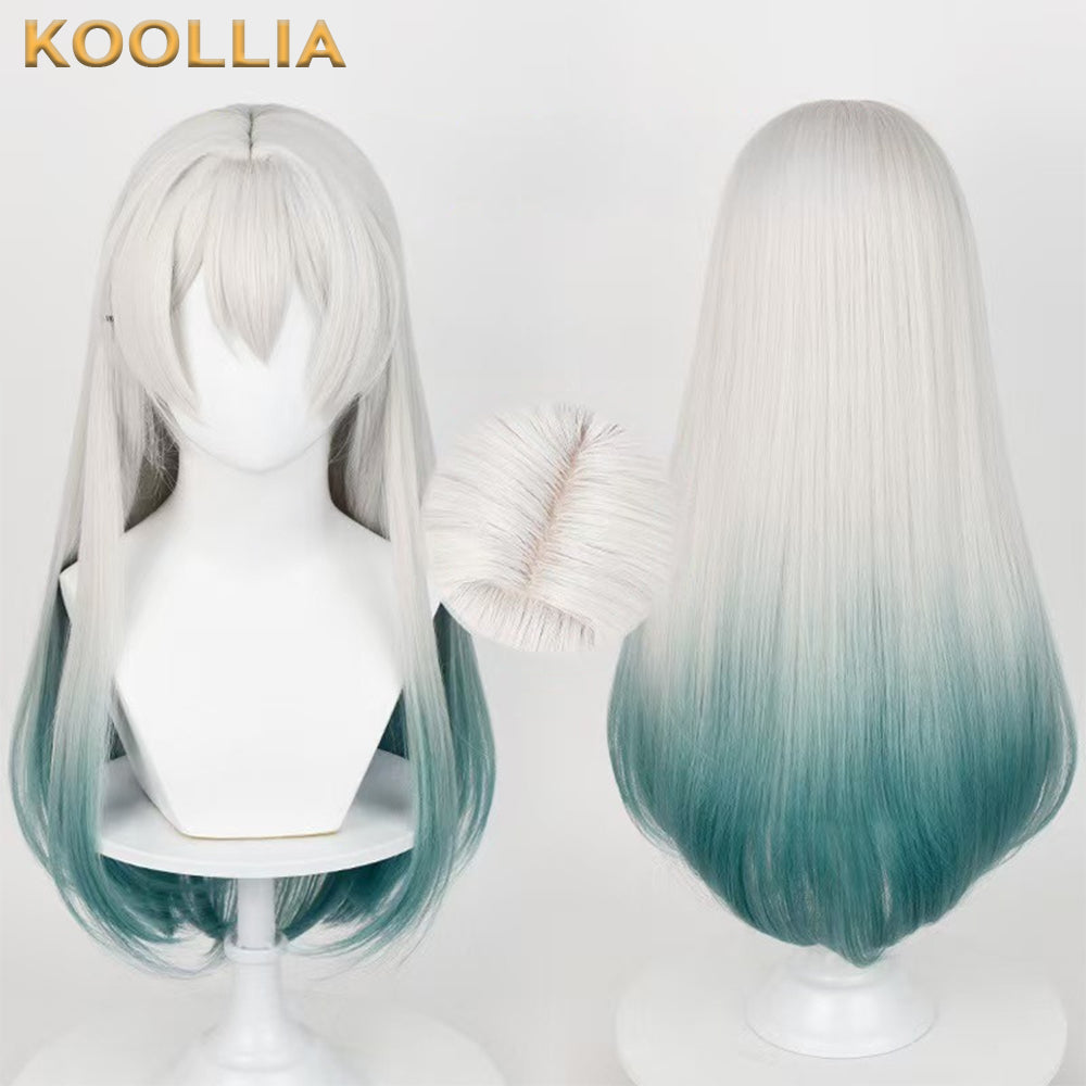 Honkai: Star Rail Firefly Long Grey Green Hair Basic Wig