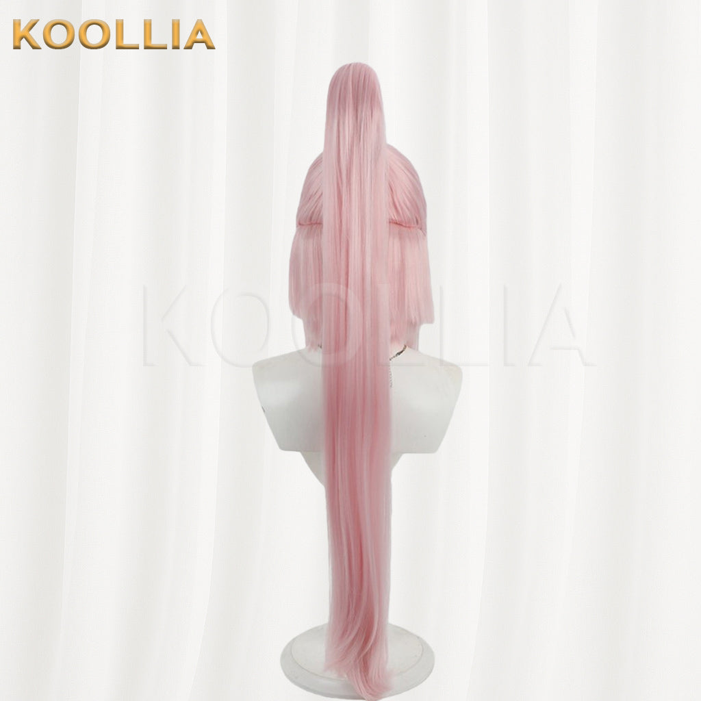 League of Legends Akali Wig Sakura Pink Straight High Ponytail Basic Wig