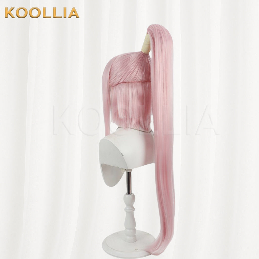 League of Legends Akali Wig Sakura Pink Straight High Ponytail Basic Wig