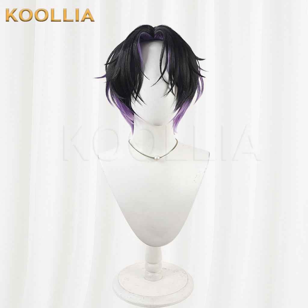 Neo Porte Asakura Shi Black Hair With Purple Highlights Wolf Cut Short Hair Basic Wig