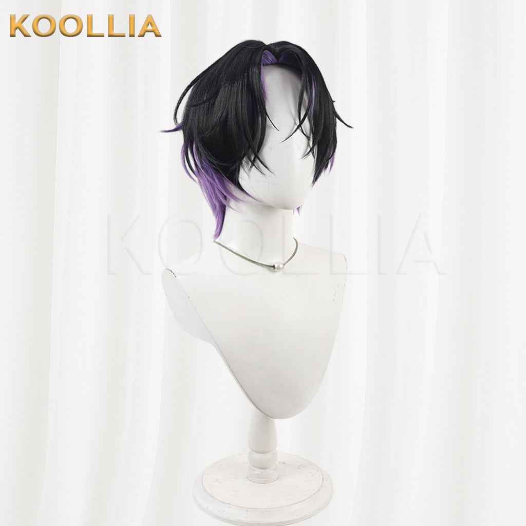 Neo Porte Asakura Shi Black Hair With Purple Highlights Wolf Cut Short Hair Basic Wig