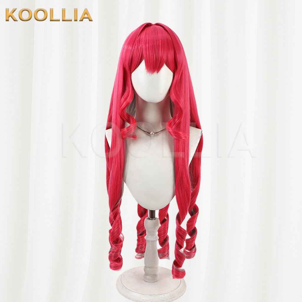 FGO Baobhan Sith Wig Bright Magenta Realistic Scalp Top Extra‑Long Vintage Roman Curls Basic Wig