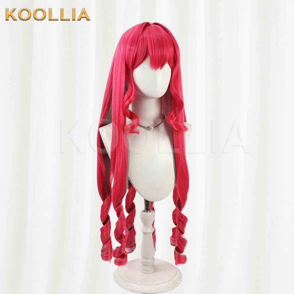 FGO Baobhan Sith Wig Bright Magenta Realistic Scalp Top Extra‑Long Vintage Roman Curls Basic Wig