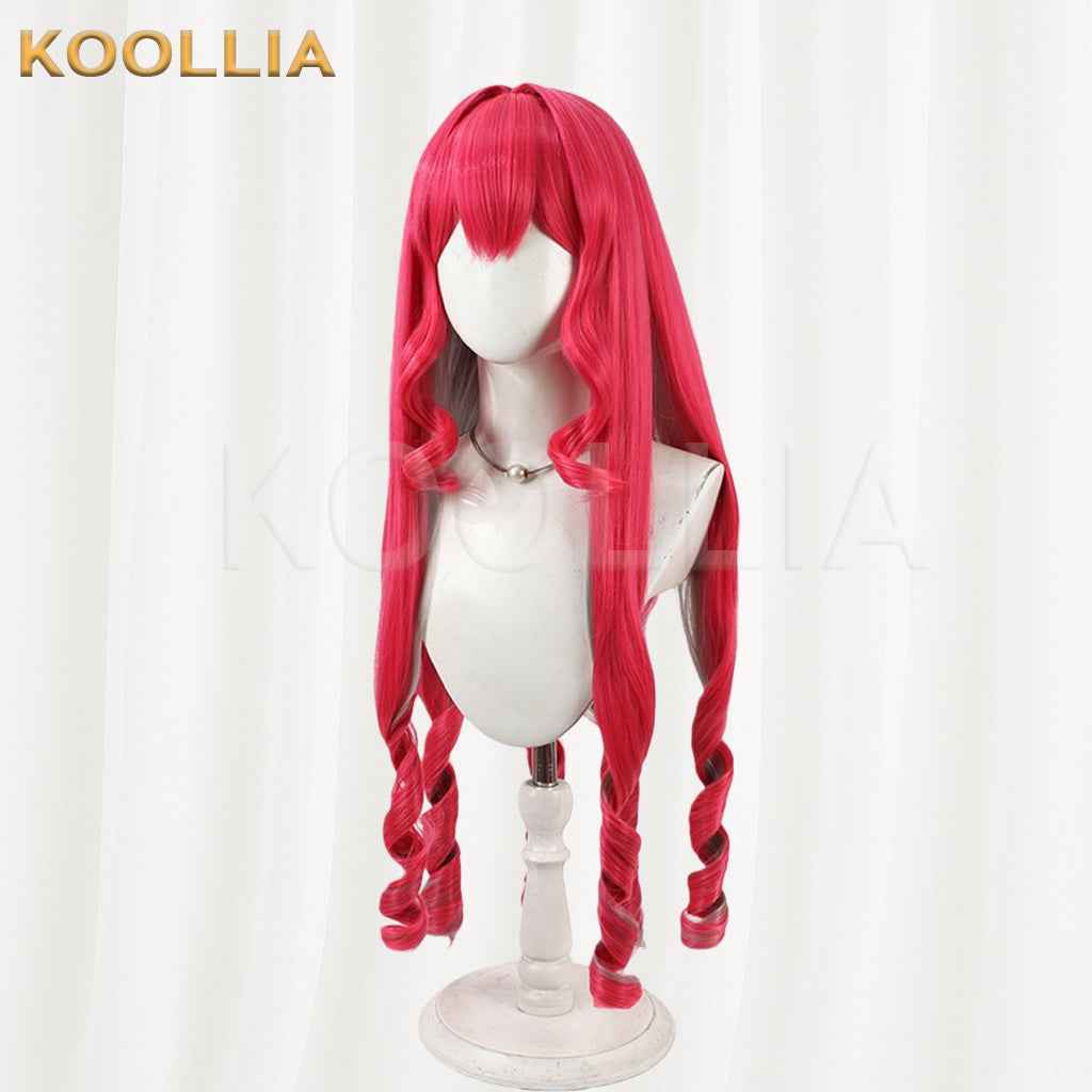 FGO Baobhan Sith Wig Bright Magenta Realistic Scalp Top Extra‑Long Vintage Roman Curls Basic Wig