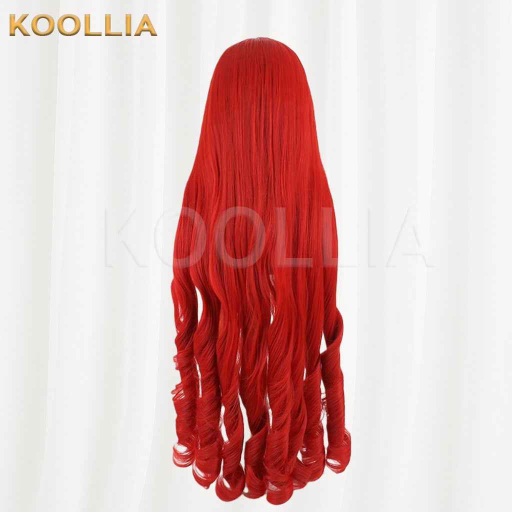 I'm the Villainess Batia Bright Red Extra Long Water Wave Hair Basic Wig