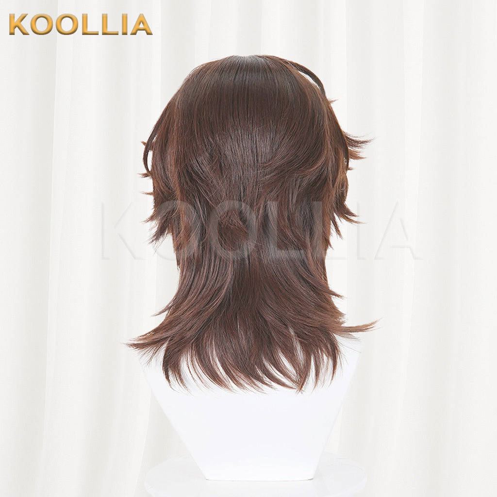 Identity V Bullfighter Wig Garden Party Warm Brown Layered Wolf Tail Basic Wig