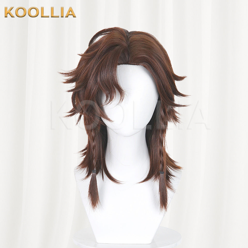 Identity V Bullfighter Wig Garden Party Warm Brown Layered Wolf Tail Basic Wig