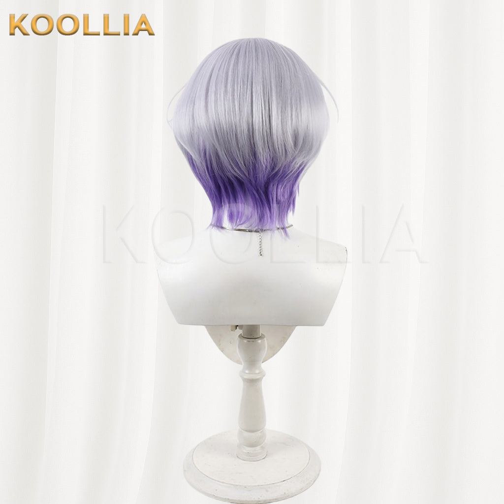 18trip Daikoku Kukuka Wig Silver White Purple Highlight Wolf Cut Short Basic Wig