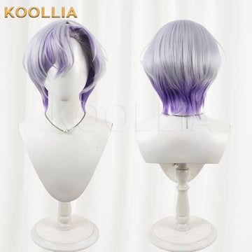18trip Daikoku Kukuka Wig Silver White Purple Highlight Wolf Cut Short Basic Wig