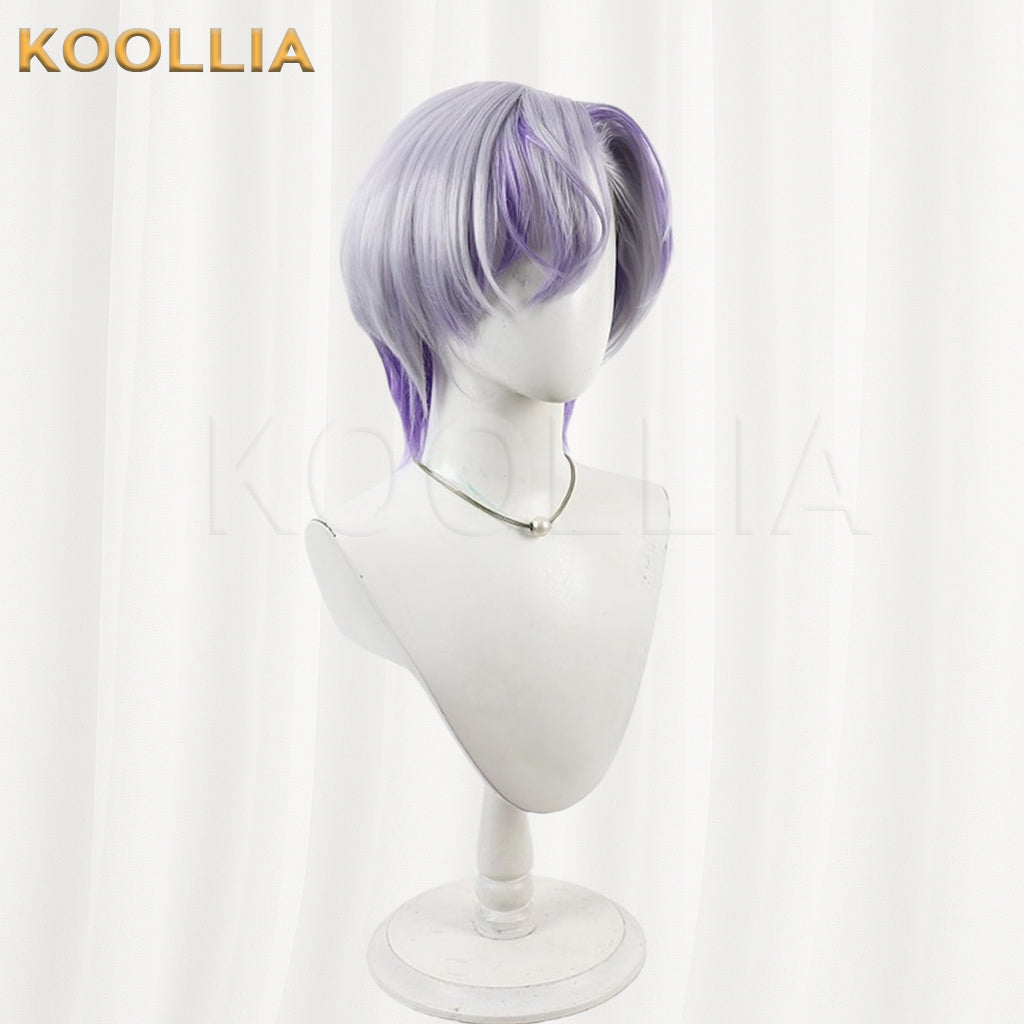 18trip Daikoku Kukuka Wig Silver White Purple Highlight Wolf Cut Short Basic Wig