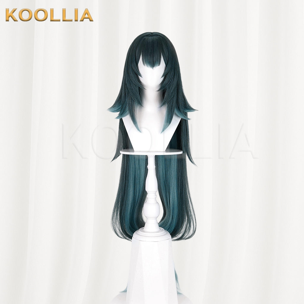 Genshin Impact Danica Wig Dark Green Gradient Long Wolf Cut Basic Wig