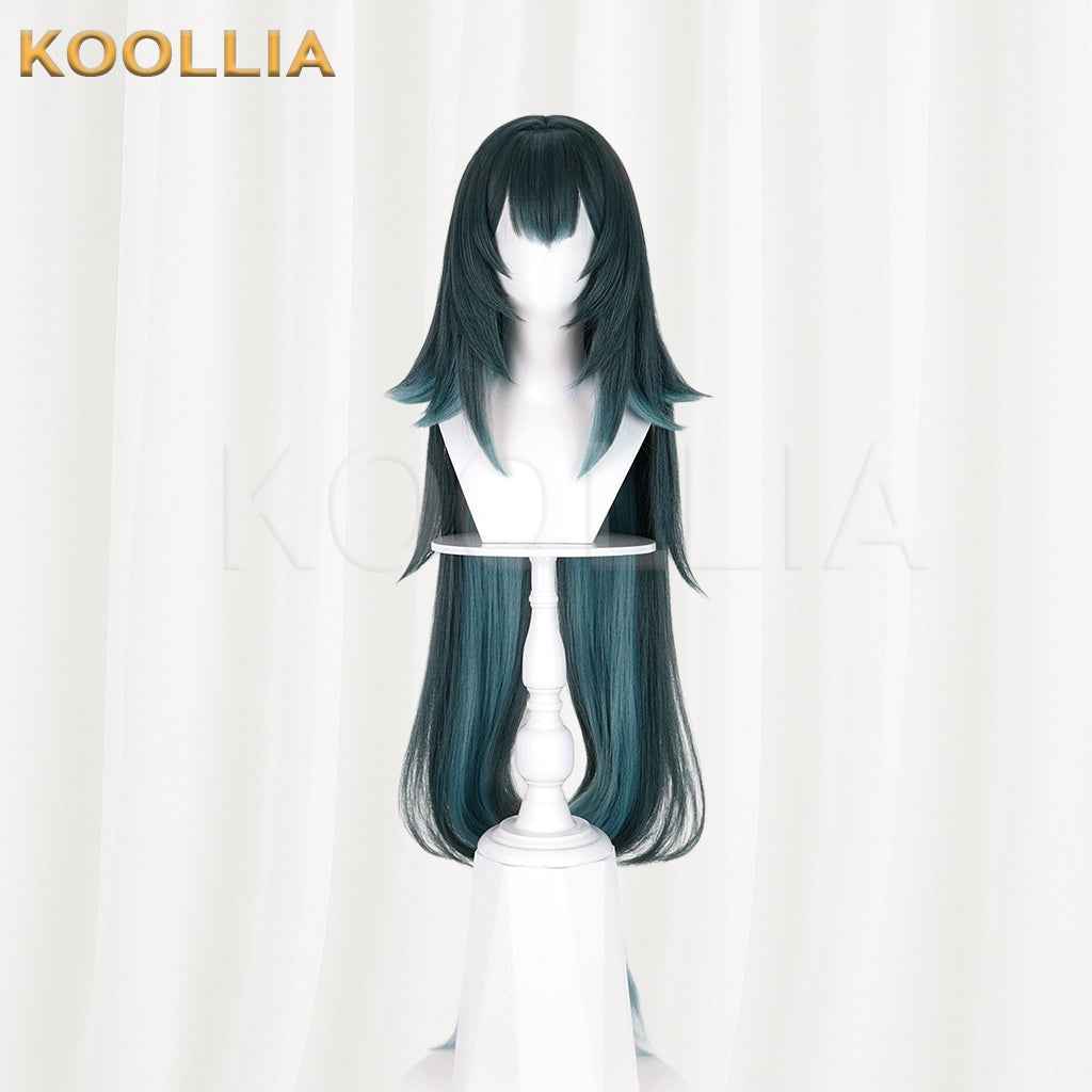 Genshin Impact Danica Wig Dark Green Gradient Long Wolf Cut Basic Wig