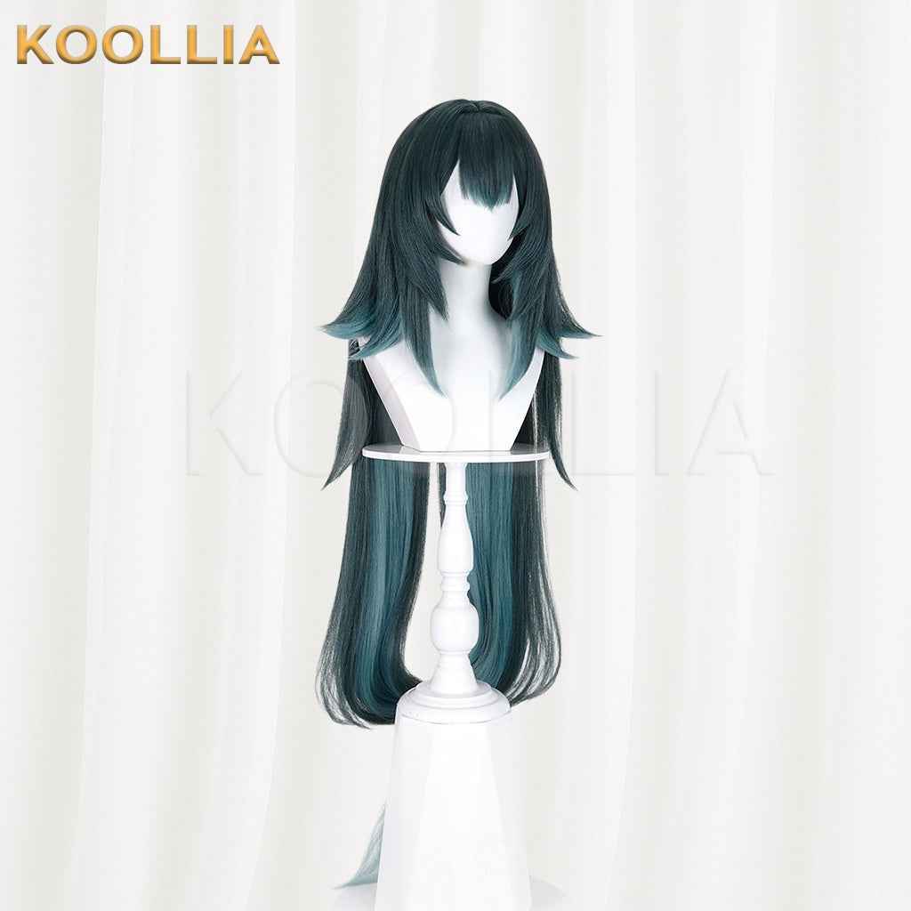 Genshin Impact Danica Wig Dark Green Gradient Long Wolf Cut Basic Wig