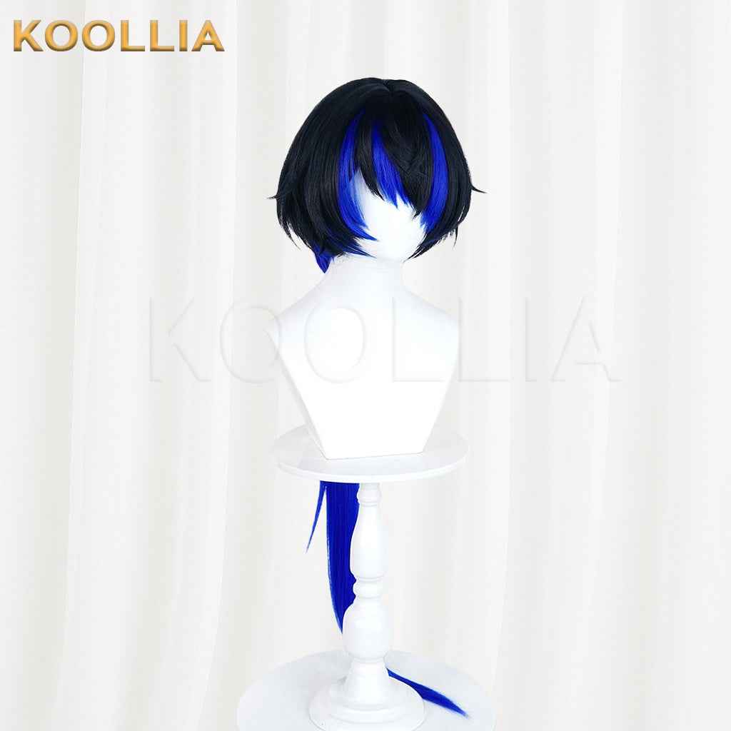 Yihuan Daphne Black Blue Gradient Wig Integrated Long Straight Tail Realistic Scalp Top Basic Wig