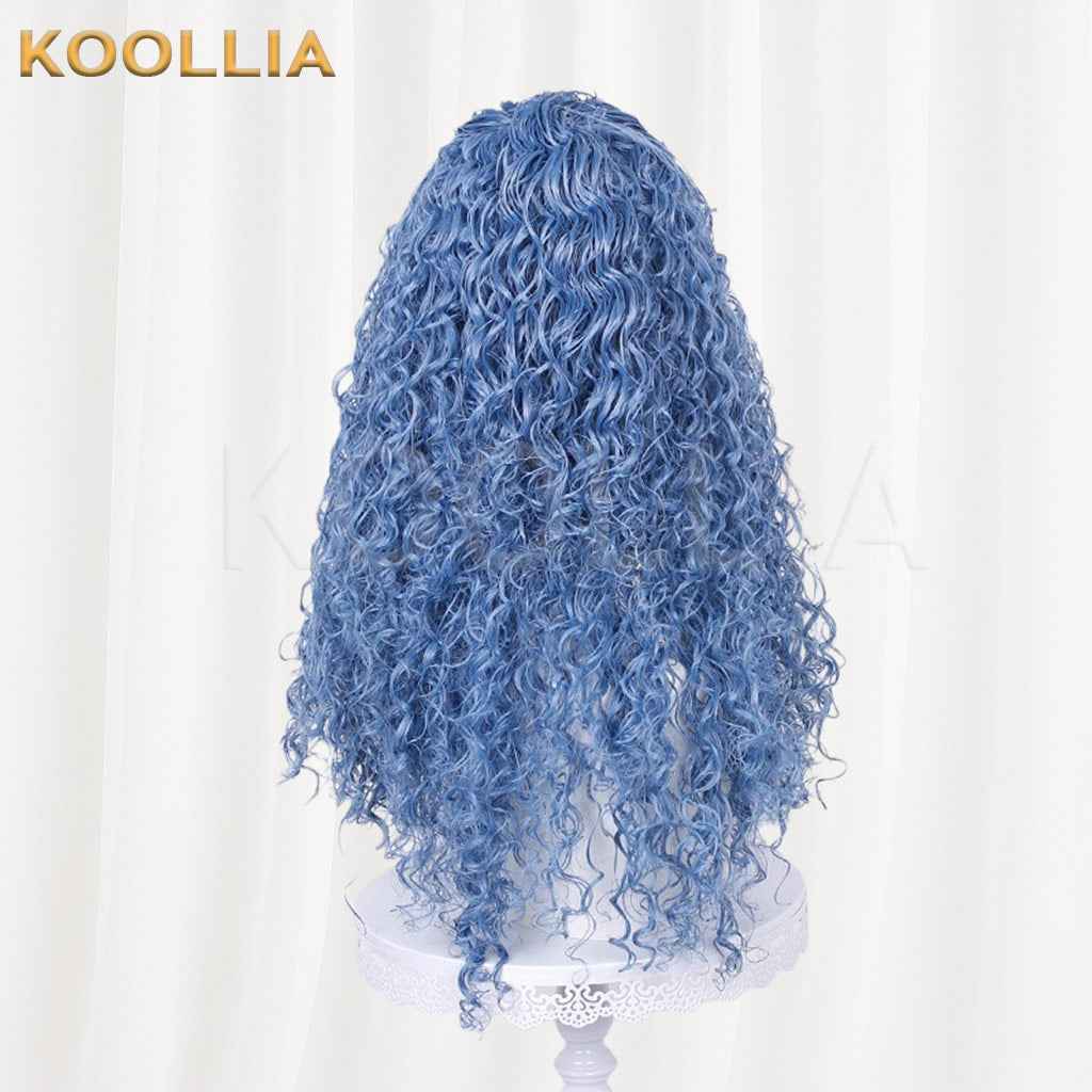 Descendants 5 Haze Blue Long Curly Hair For Adults And Kids Basic Wig