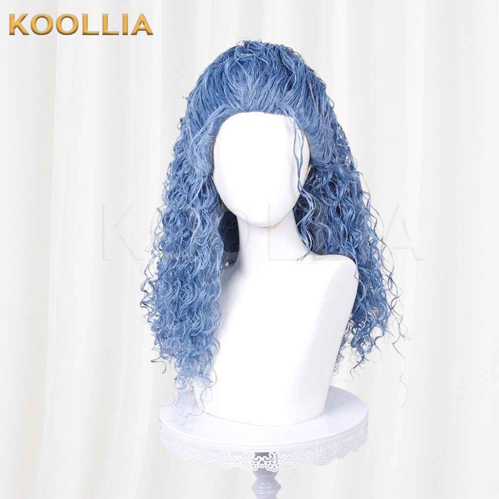 Descendants 5 Haze Blue Long Curly Hair For Adults And Kids Basic Wig