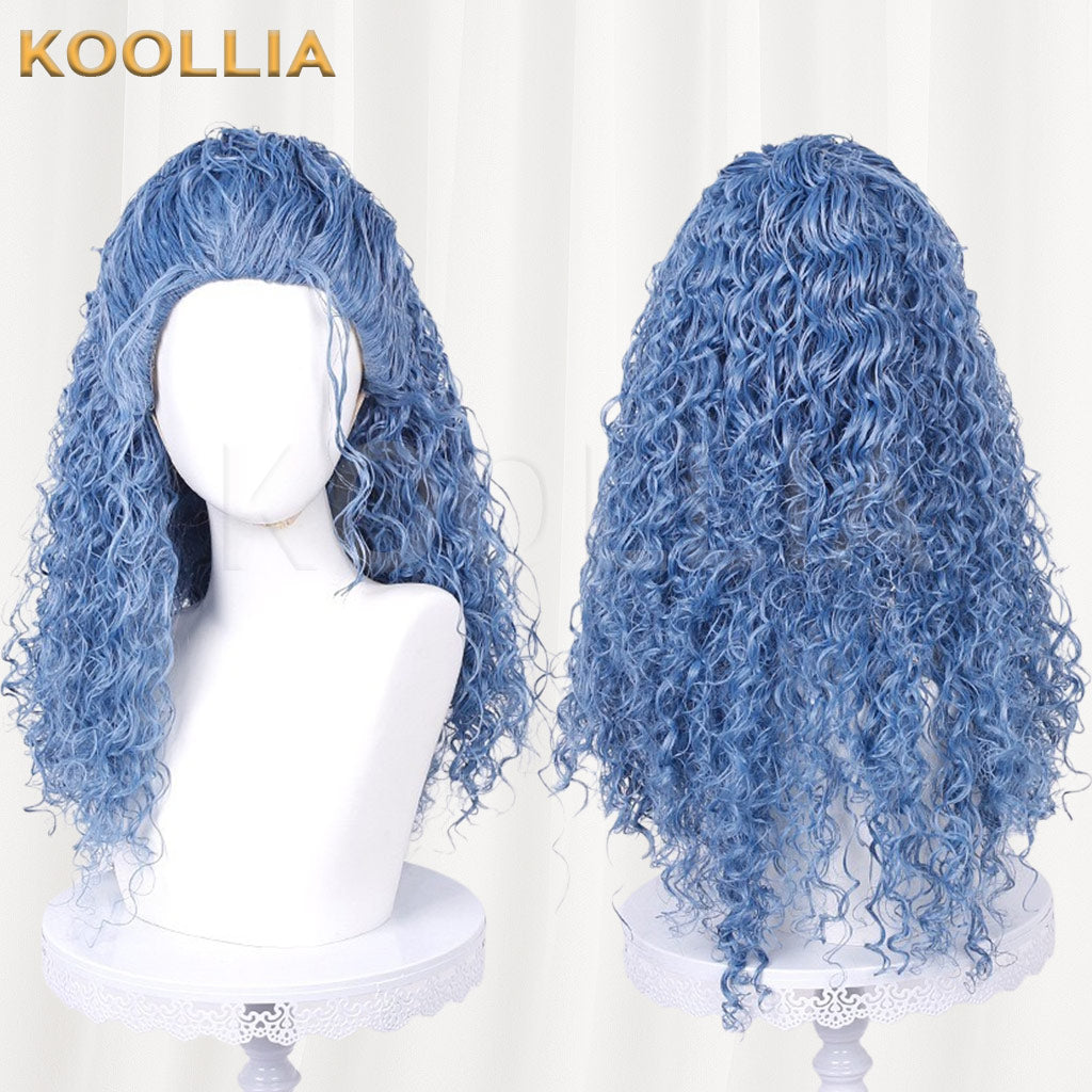 Descendants 5 Haze Blue Long Curly Hair For Adults And Kids Basic Wig
