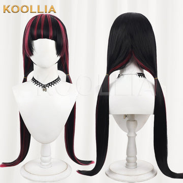 Monster High Draculaura Wig Black Pink Double Low Ponytails Basic Wig