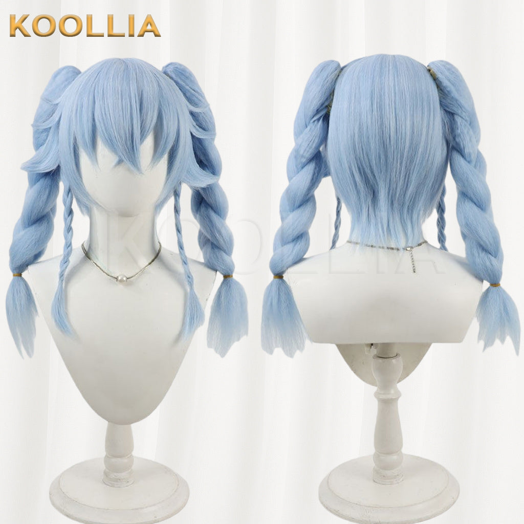 Touhou Project PA-15 Duofuluo Wig Light Ice Blue Braids Ponytail Basic Wig