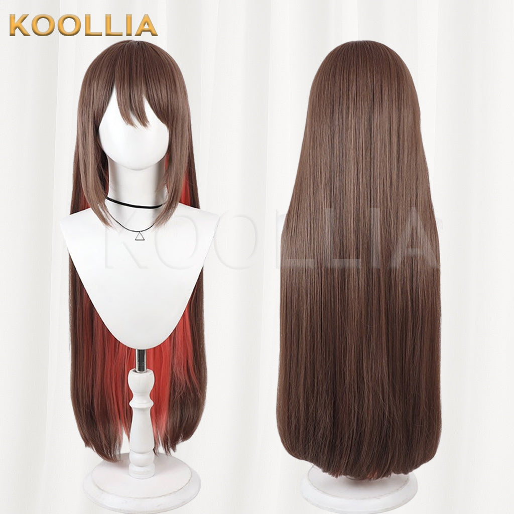 Maebashi Witches Eiko Zen Wig Dark Black Purple Medium Long Straight Basic Wig