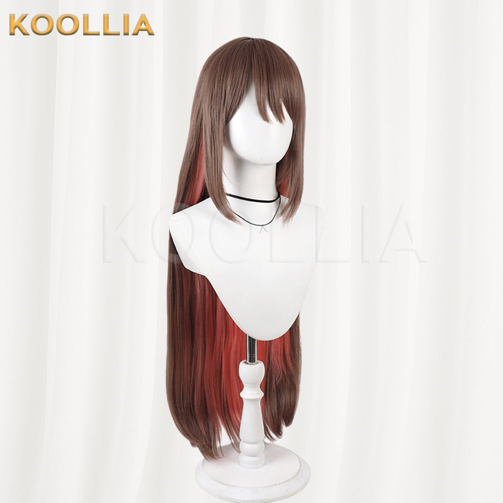Maebashi Witches Eiko Zen Wig Dark Black Purple Medium Long Straight Basic Wig