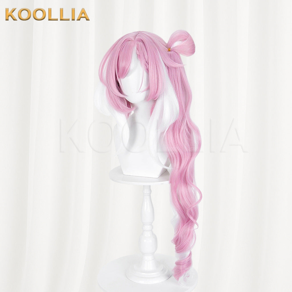 Honkai Impact 3rd Elysia Wig Pink White Gradient Spiral Curly Basic Wig