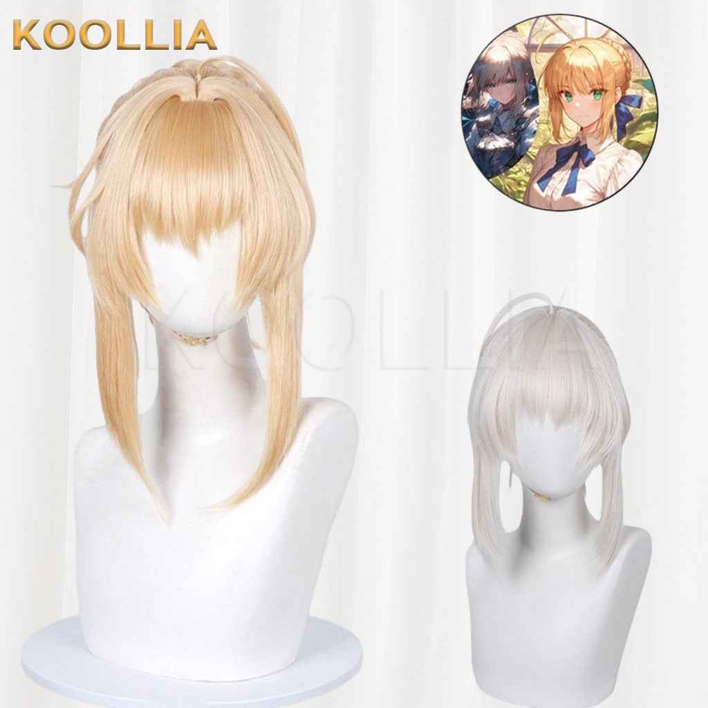 Fate/Zero Artoria Pendragon Saber Cream Blonde Integrated Updo Basic Wig