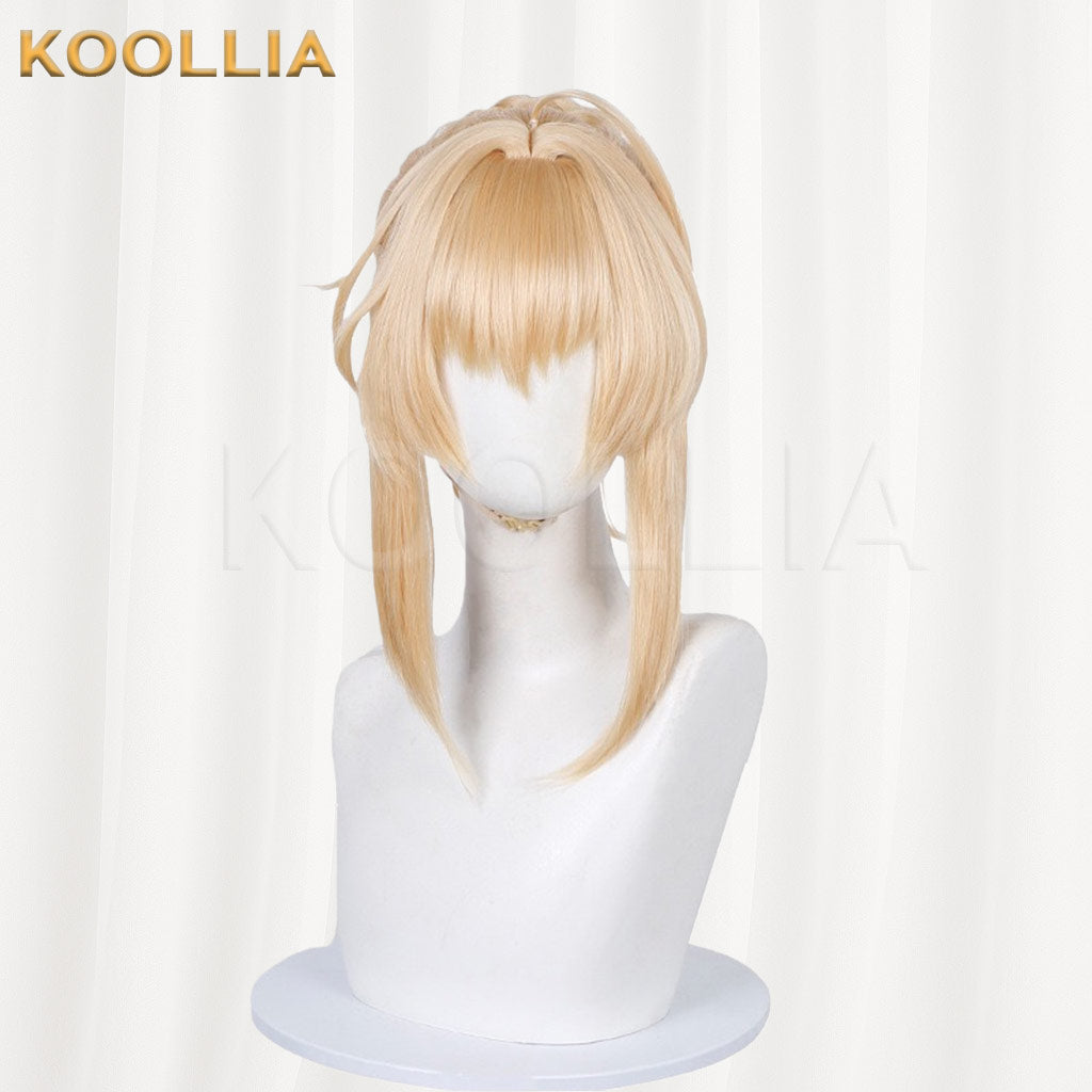 Fate/Zero Artoria Pendragon Saber Cream Blonde Integrated Updo Basic Wig