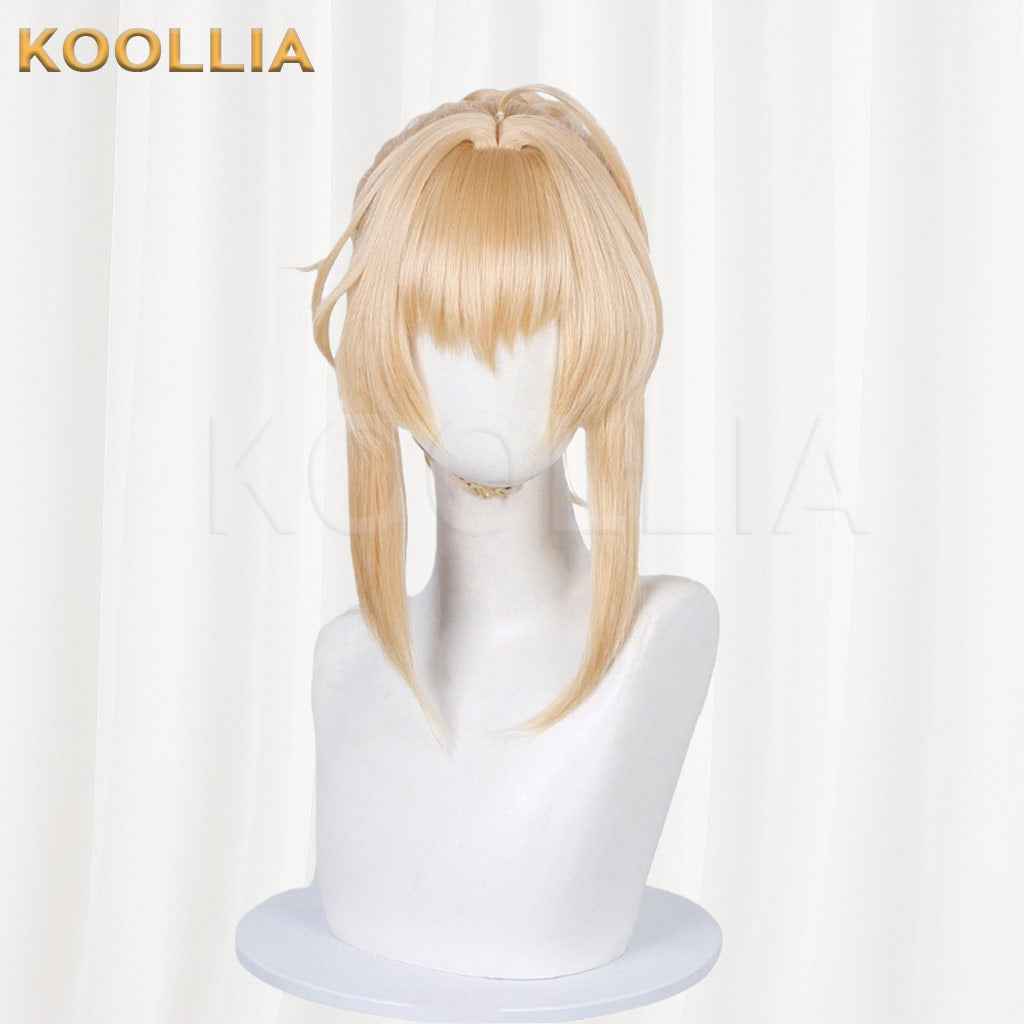 Fate/Zero Artoria Pendragon Saber Cream Blonde Integrated Updo Basic Wig