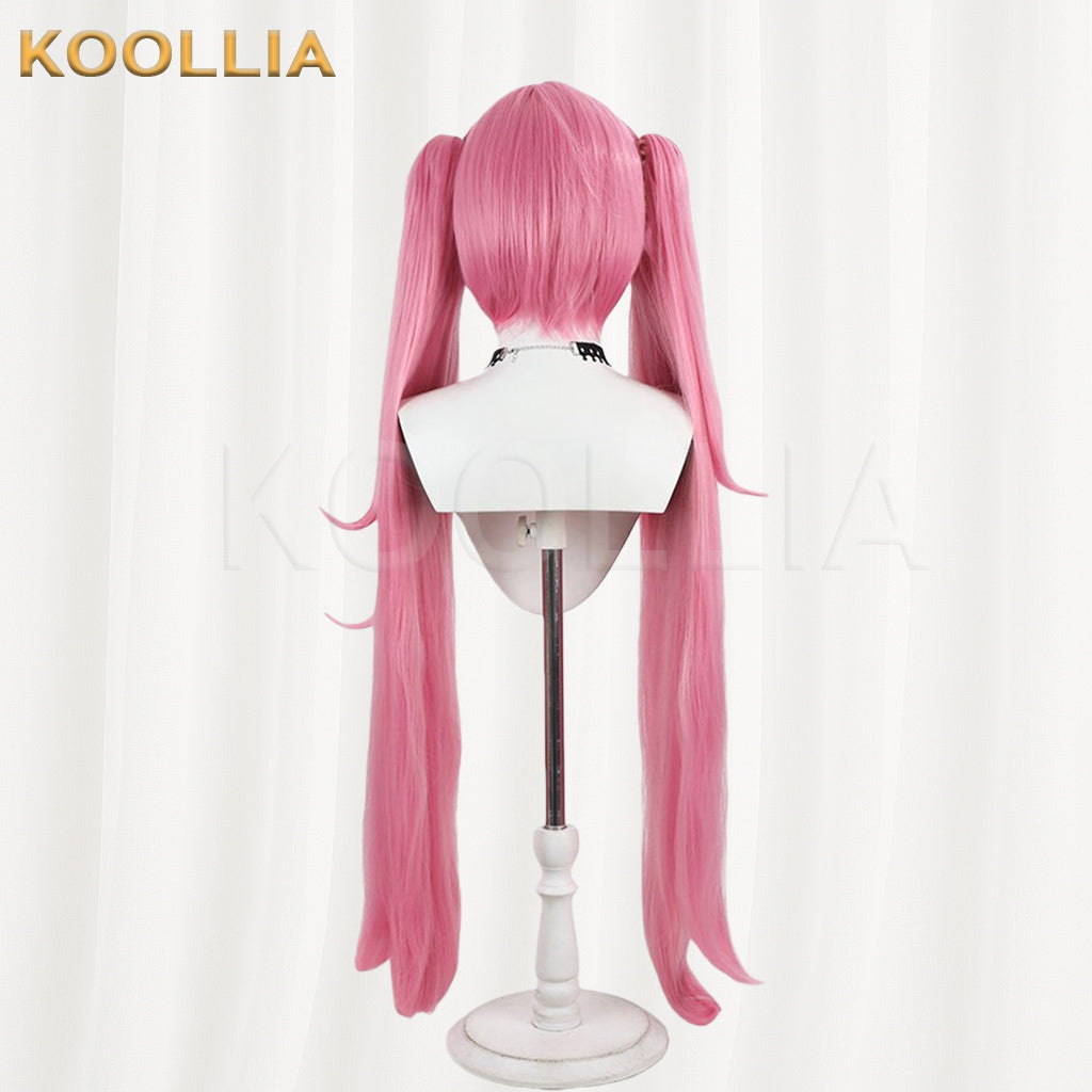 Techno Doll Fran Wig Sakura Pink High Twin Tails Long Basic Wig