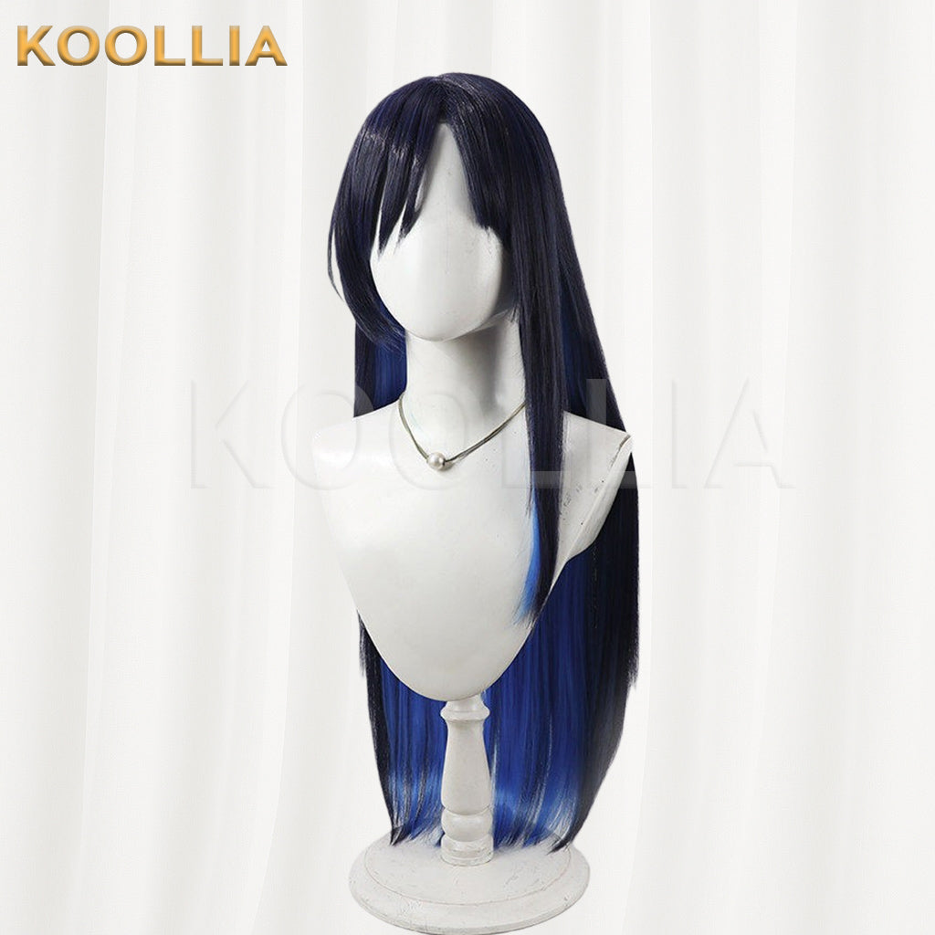 Gasoline Alley Futaba Minato Wig Navy Blue Bright Blue Long Straight Basic Wig
