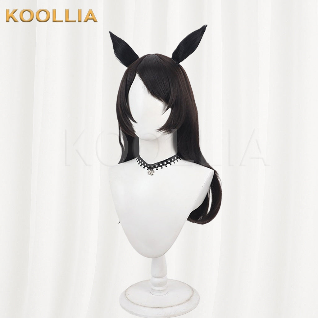 Touhou Project Futatsuiwa Mamizou Wig Brown Black Curly Medium Long Basic Wig