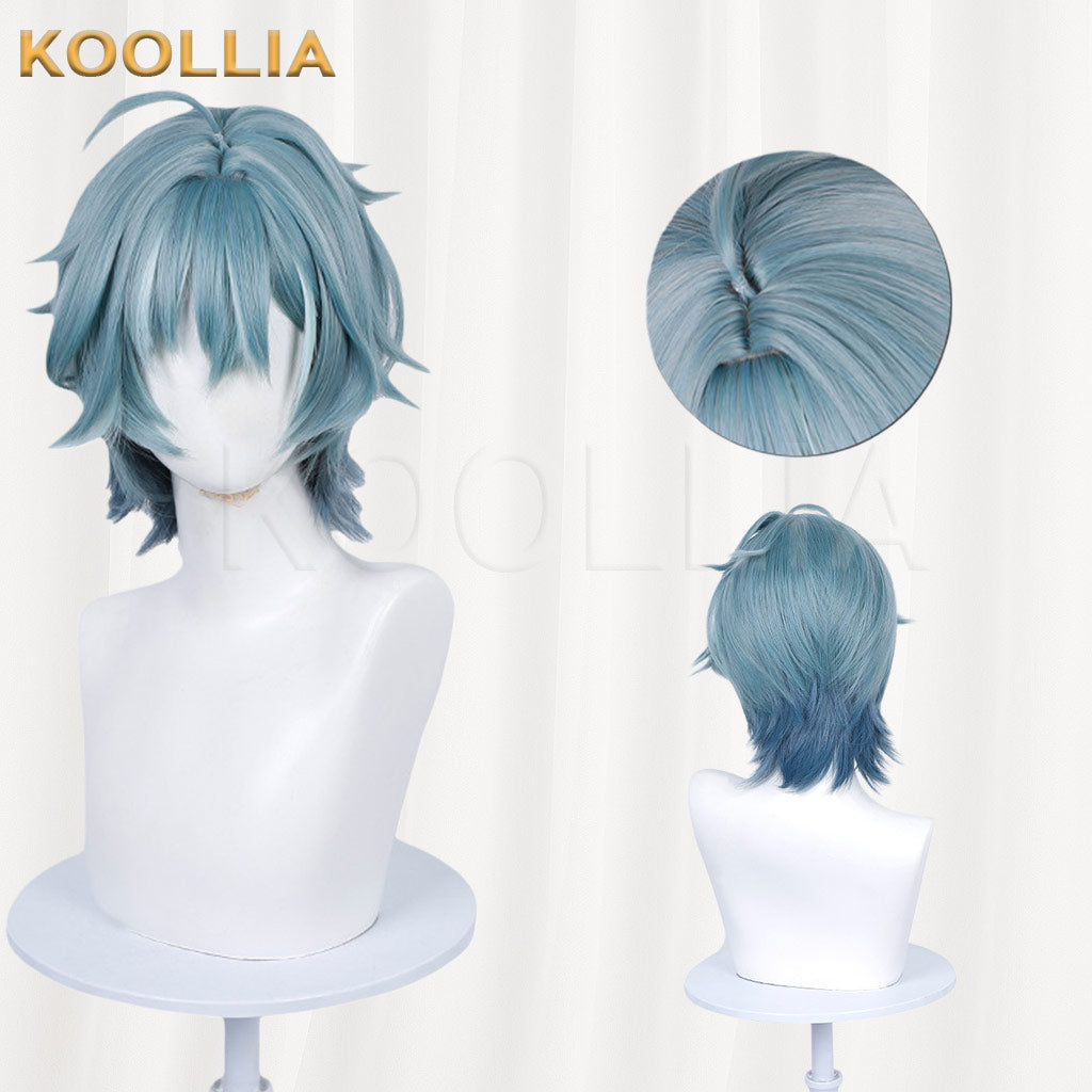 Genshin Impact Lorn Grey Blue Styled Basic Wig