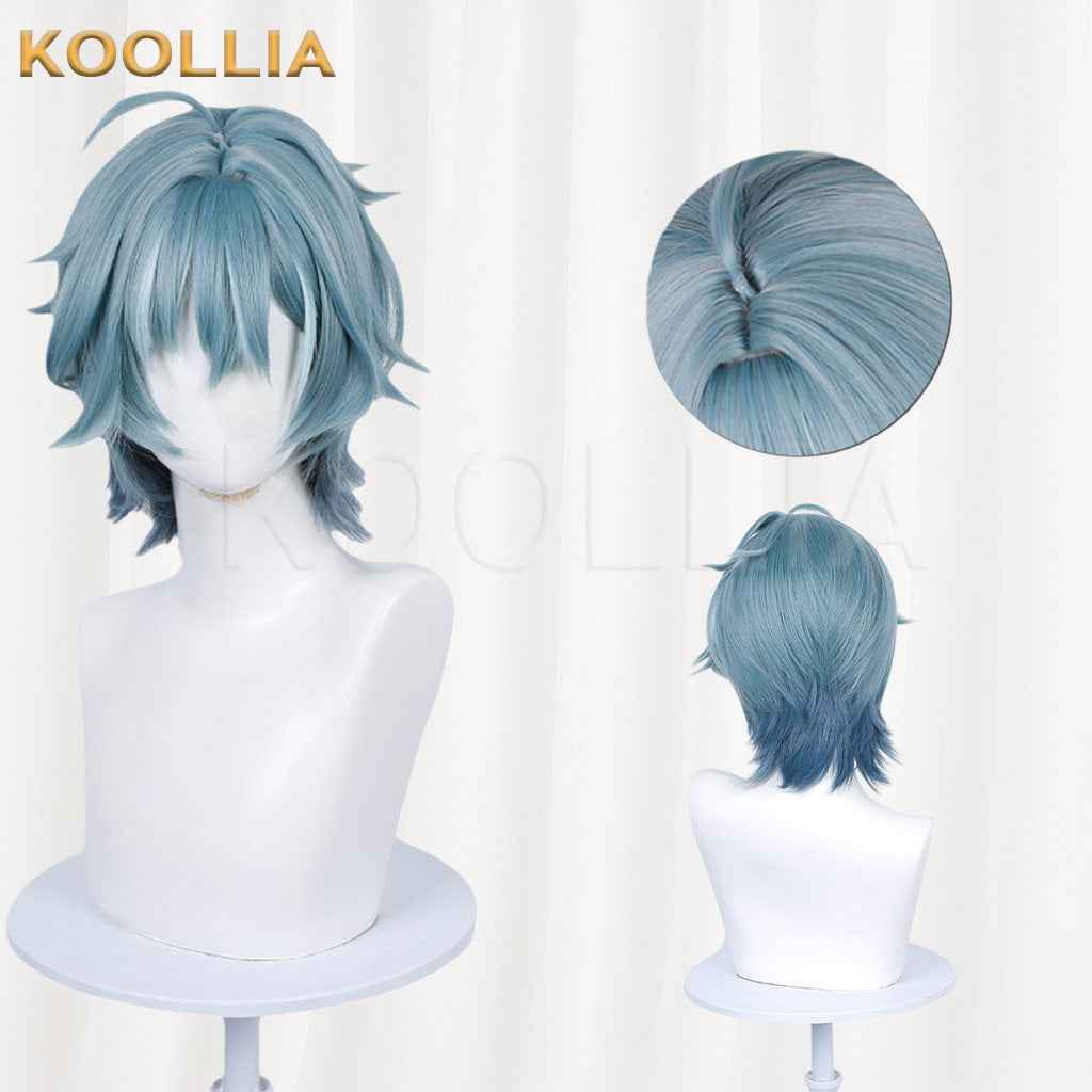 Genshin Impact Lorn Grey Blue Styled Basic Wig