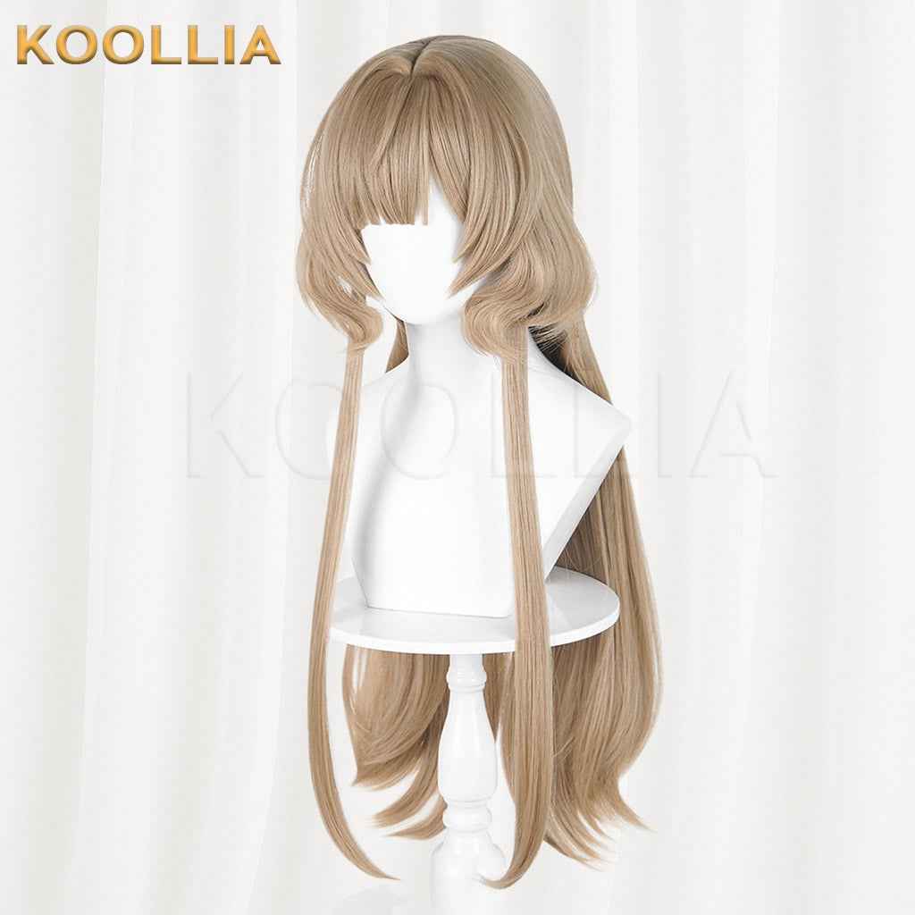 Genshin Impact Sandrone Solid Milk Tea Light Brown 100cm Long Straight Basic Wig