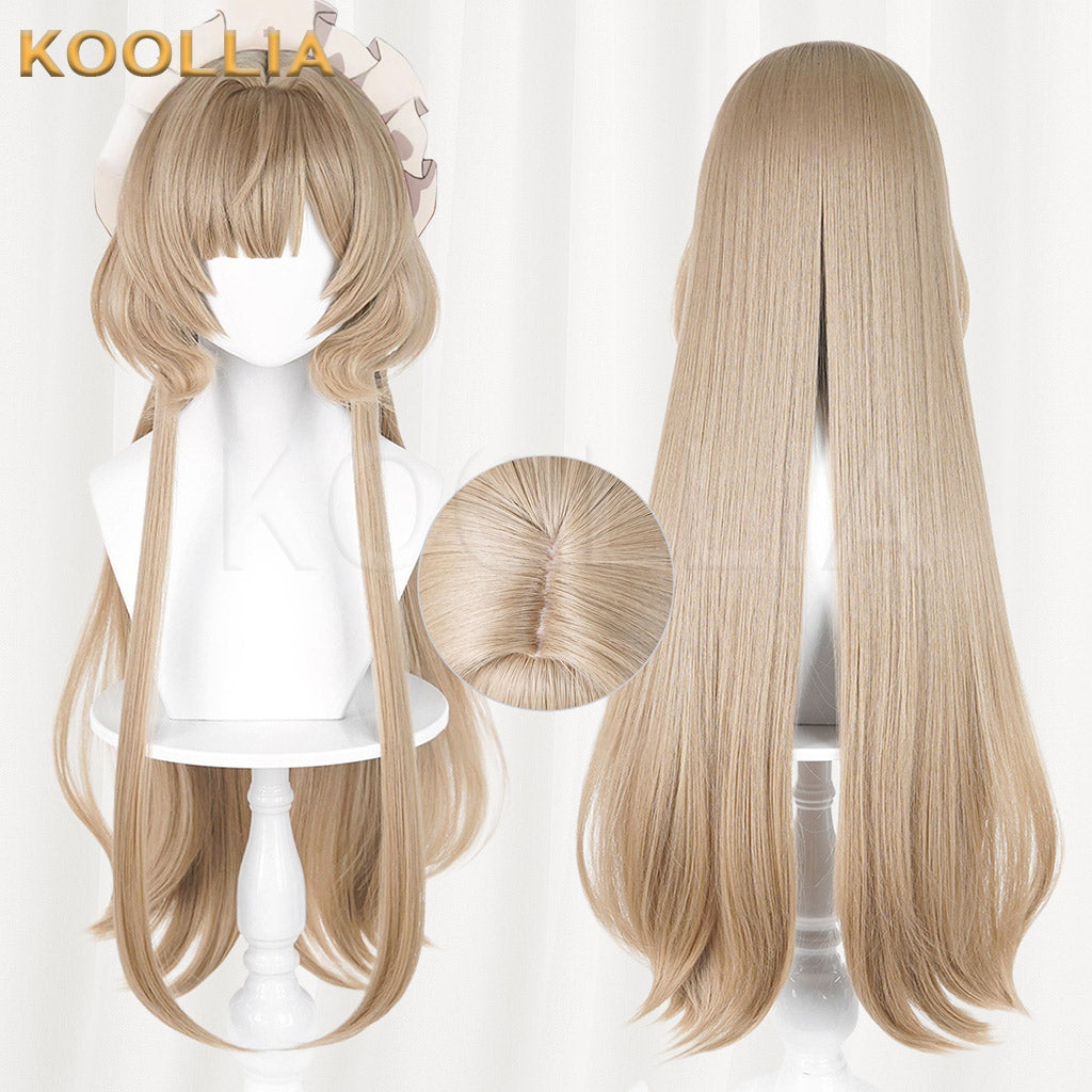 Genshin Impact Sandrone Solid Milk Tea Light Brown 100cm Long Straight Basic Wig