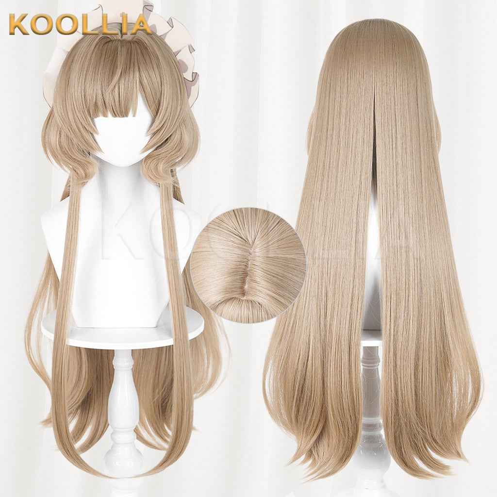 Genshin Impact Sandrone Solid Milk Tea Light Brown 100cm Long Straight Basic Wig