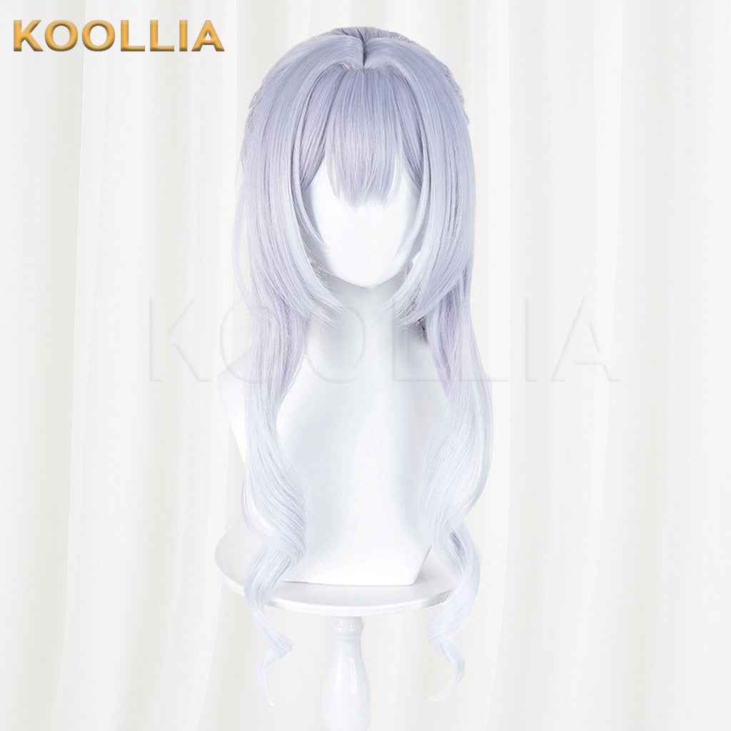 Genshin Impact Tsaritsa Anastasia Light Gray Blue Gradient Braided Updo Basic Wig