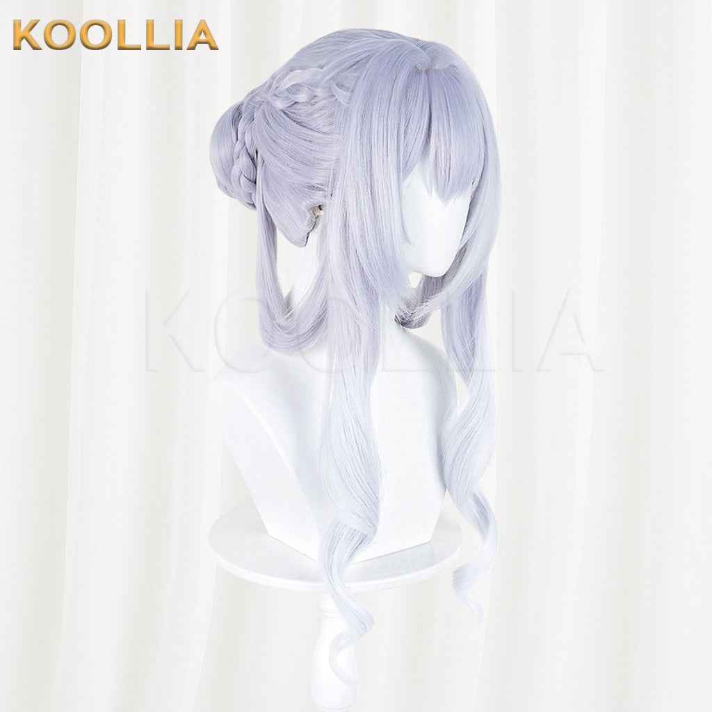 Genshin Impact Tsaritsa Anastasia Light Gray Blue Gradient Braided Updo Basic Wig