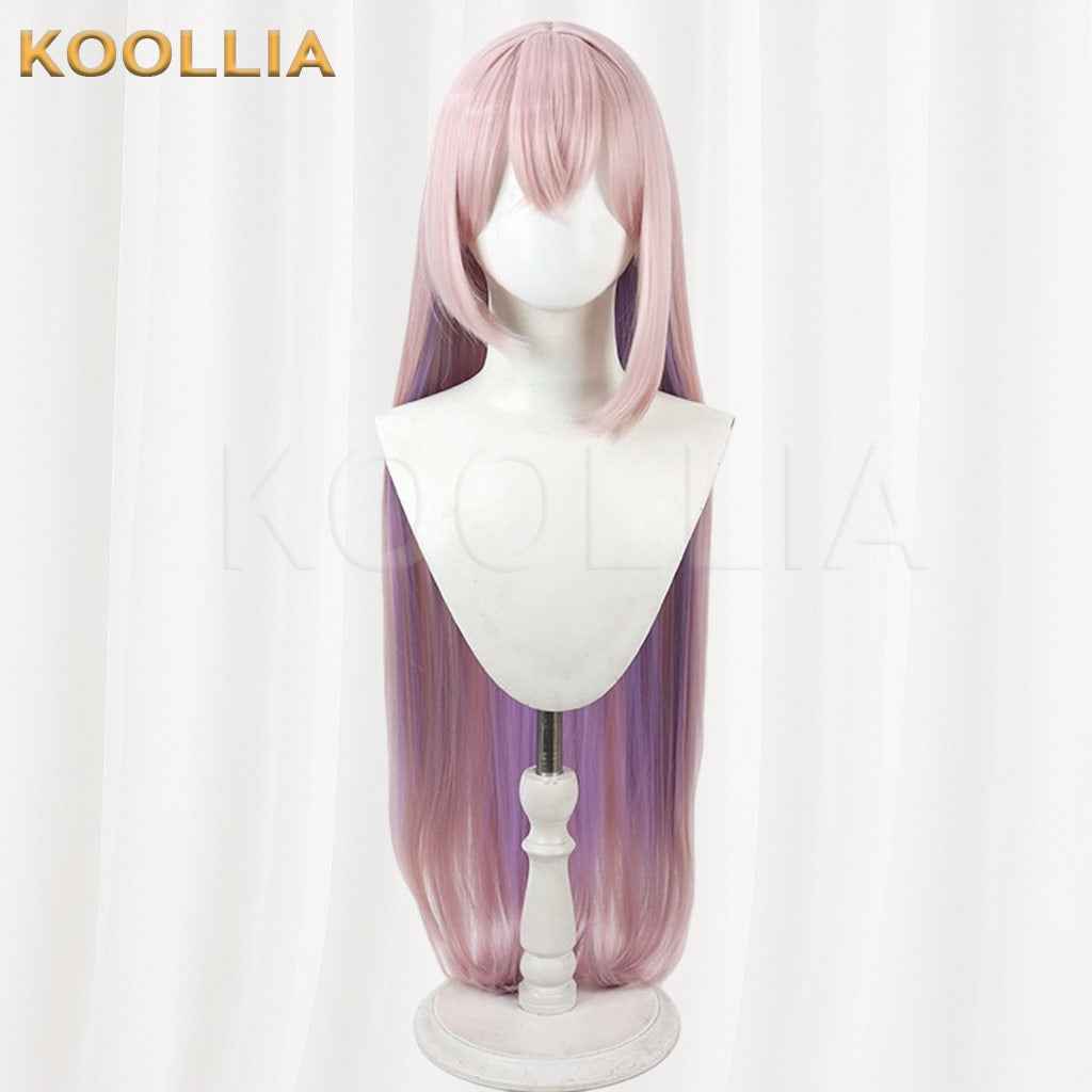 Azur Lane Kagetsu Light Pink With Purple Gradient Ends Long Straight Hair Basic Wig