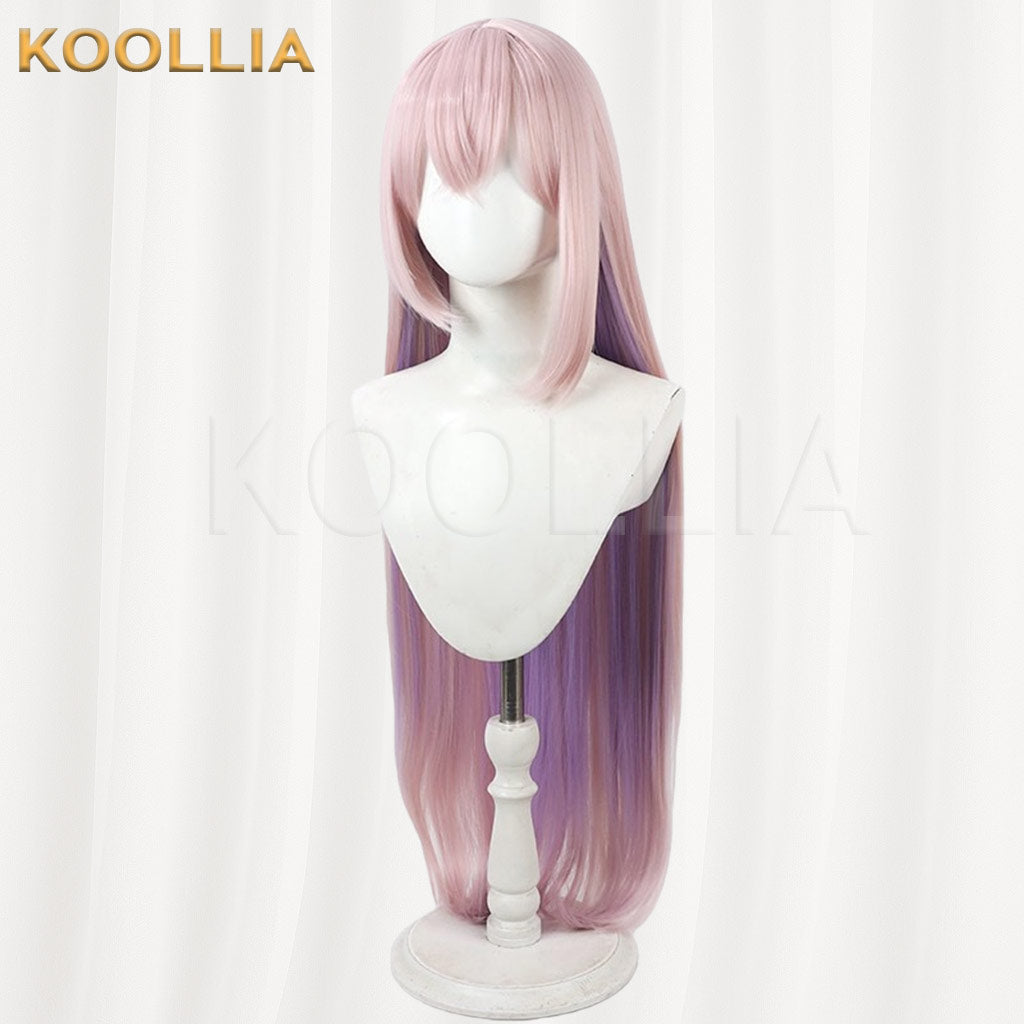Azur Lane Kagetsu Light Pink With Purple Gradient Ends Long Straight Hair Basic Wig