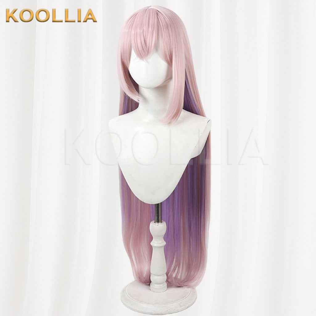 Azur Lane Kagetsu Light Pink With Purple Gradient Ends Long Straight Hair Basic Wig