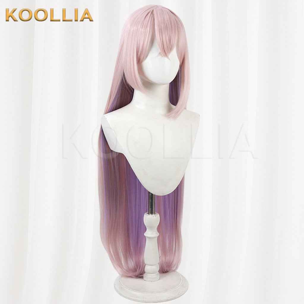 Azur Lane Kagetsu Light Pink With Purple Gradient Ends Long Straight Hair Basic Wig