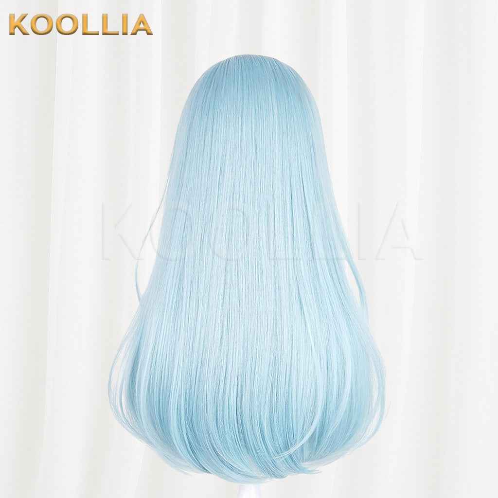 Project SEKAI Hinomori Shizuku Light Ice Blue Medium Inward Straight Hair Basic Wig