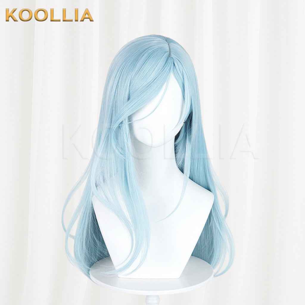 Project SEKAI Hinomori Shizuku Light Ice Blue Medium Inward Straight Hair Basic Wig
