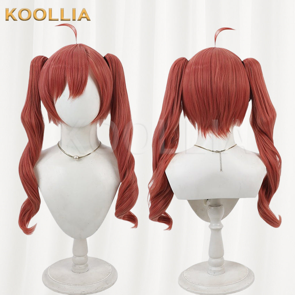 Touhou Project Igano Yorimichi Wig Reddish Brown Double Pigtails Basic Wig