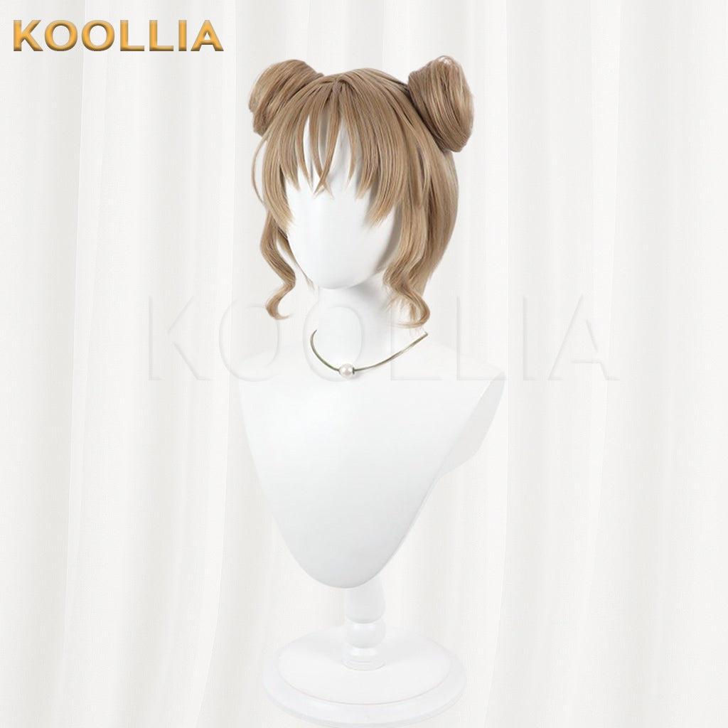 Maebashi Majo Kamiizumi Mai Wig Ash Brown Double High Buns Short Basic Wig