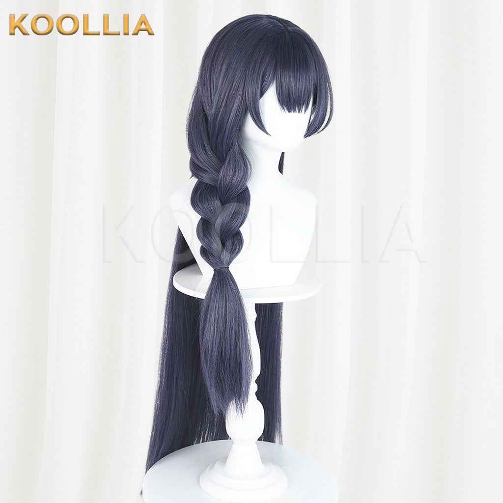 Blue Archive Kisaki Swimsuit Dusty Blue Gray Single Braid Cosplay Wig Thickened Mixed Fluffy Silk Basic Wig