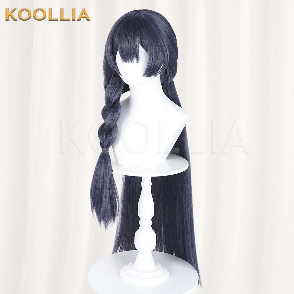 Blue Archive Kisaki Swimsuit Dusty Blue Gray Single Braid Cosplay Wig Thickened Mixed Fluffy Silk Basic Wig