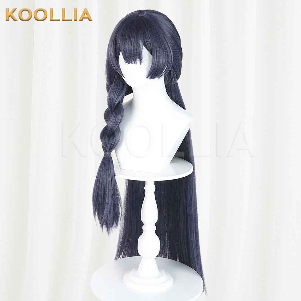 Blue Archive Kisaki Swimsuit Dusty Blue Gray Single Braid Cosplay Wig Thickened Mixed Fluffy Silk Basic Wig